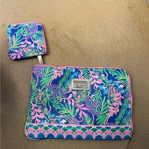 Lilly Pulitzer Vibrant Blue and Pink Pouch Duo